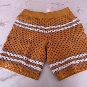 Burberry Orange Marigold Morriss Icon Stripe Pointelle Knit Shorts